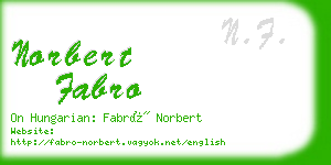 norbert fabro business card